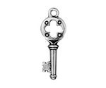 TierraCast Antique Silver (plated) Quatrefoil Key Charm 11x32mm