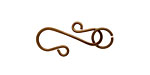 Vintage Bronze Enameled Copper S Clasp 20x13mm, 8mm ring
