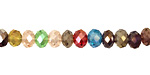 Multi Crystal Faceted Rondelle 6mm