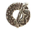 Saki White Bronze Ocean Splash Toggle Clasp 33mm, 38mm bar