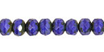 Czech Glass Cornflower Picasso Fire Polished Rondelle 6x9mm