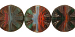 Czech Glass Vintage Christmas Flower Window Coin 18mm