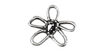 Rustic Charms Sterling Silver Dotted Flower Link 20x23mm