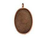 Nunn Design Antique Copper (plated) Large Oval Bezel Pendant 21x35mm