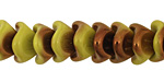 Czech Glass Luster Verde 3 Petal Bellflower 9x11mm