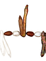 Multi Biwa Branch w/ Keishi (Pearly White/Chocolate) 9-10x6-42mm