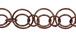 Antique Copper (plated) Dancing Circles w/ Ring Chain