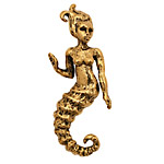 Green Girl Gold (plated pewter) Seahorse Woman 16x48mm