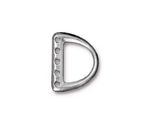 TierraCast Rhodium (plated) 5 Hole D Ring 15x20mm