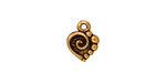 TierraCast Antique Gold (plated) Spiral Heart Charm 10x12mm