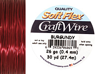 Soft Flex Burgundy Craft Wire 26 gauge, 30 yards