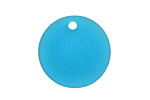 Peacock Blue Recycled Glass Concave Coin 24mm
