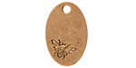 Nunn Design Antique Gold (plated) Large Oval Bee Tag 16x25mm