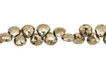 Golden Pyrite (silver tone) Faceted Flat Teardrop 6-7mm
