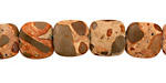 African Brown Rhyolite Puff Square 12mm
