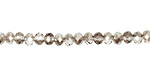 Luster Silver Crystal Faceted Rondelle 4mm
