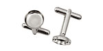 Silver (plated) Circle Bezel Cuff Link 11mm