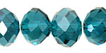 Teal Crystal Faceted Rondelle 14mm