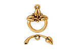 TierraCast Antique Gold (plated) 3-Leaf Toggle Clasp 18x14mm, 21 bar