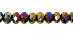 Metallic Peacock Crystal Faceted Rondelle 8mm