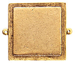 Nunn Design Antique Gold (plated) Raised Tag Grande Square Link 46x38mm