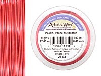 Artistic Wire Silver Plated Peach 26 gauge, 30 yards