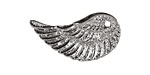Silver (plated) Wing 17x32mm