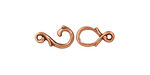 TierraCast Antique Copper (plated) Vine Hook & Eye Clasp 13x7mm