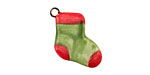 Jangles Ceramic Green Stocking Charm 15x17mm