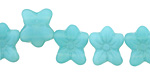 Czech Glass Aquamarine 2-Hole Flower 11x13mm