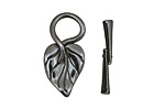 Gunmetal Simple Leaf Toggle Clasp 26x13mm