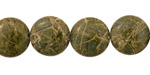 African Green Jasper Puff Coin 14mm