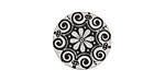 Lillypilly Black Scrolling Daisy Anodized Aluminum Disc 19mm, 22 gauge