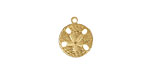 Brass Tiny Sand Dollar Charm 12x14mm