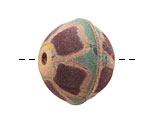 Hand Painted Purple Wildflower Leather Round Bead 23-28mm
