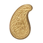 Brass Floral Right Wing 26x44mm