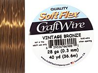 Soft Flex Vintage Bronze Craft Wire 28 gauge, 40 yards