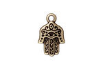 TierraCast Antique Brass (plated) Hamsa Hand Charm 13x21mm
