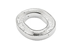 Silver (plated) Smooth Oval (1 channel, 4 hole) Katiedids 29x25mm