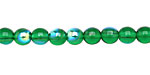 Czech Glass Green Emerald AB Round 6mm