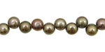 Silver Green Dancing Button 6-6.5mm