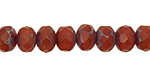 Czech Glass Carnelian Picasso Fire Polished Rondelle 6x9mm