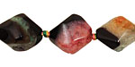 Black & Rainbow Agate Faceted Nugget 16x12mm