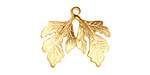 Ezel Findings Gold (plated) Twin Fig Leaves Pendant 23x19mm