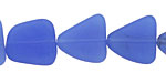 Opaque Sky Blue Recycled Glass Flat Freeform 15x13-15mm