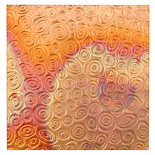 Lillypilly Flamed Groovy Circles Embossed Patina Copper Sheet 3"x3", 36 gauge