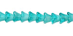 Czech Glass Capri Blue/White Bellflower 6x7mm