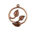 Ezel Findings Antique Copper 3 Leaves Wreath Pendant 33x26mm