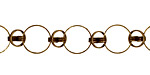Antique Brass (plated) Linked Ring w/ Dancing Ring Chain