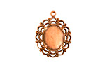 Stampt Antique Copper (plated) Victorian Lace Oval Setting 10x12mm